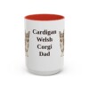 15oz Cardigan Welsh Corgi Dog Dad Mug, Red, front view