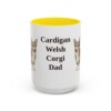 15oz Cardigan Welsh Corgi Dog Dad Mug, Yellow, front view