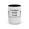 15oz-cardigan-welsh-corgi-mug-latin-black-front 15oz Cardigan Welsh Corgi Latin Mug, Black, front view