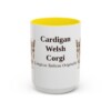 15oz-cardigan-welsh-corgi-mug-latin-yellow 15oz Cardigan Welsh Corgi Latin Mug, Yellow, front view