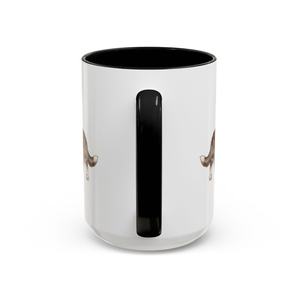15oz Cardigan Welsh Corgi Dog Mom Mug, Black, back view