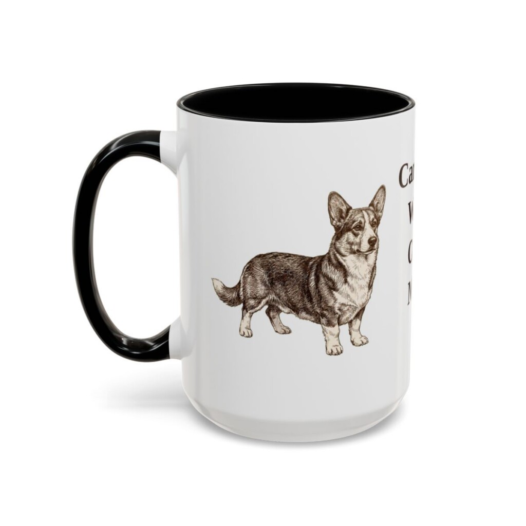 15oz Cardigan Welsh Corgi Dog Mom Mug, Black, left side view