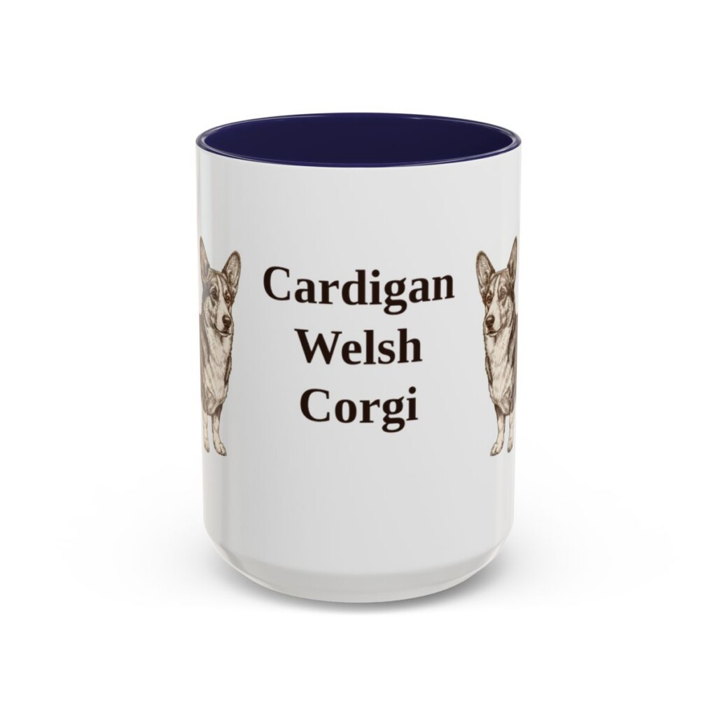 15oz-cardigan-welsh-corgi-mug-navy 15oz Cardigan Welsh Corgi Mug, Navy, front view