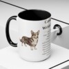 15oz Cardigan Welsh Corgi Mug, Black, lifestyle photo