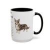 15oz Cardigan Welsh Corgi Mug, Black, right side view