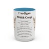 15oz Cardigan Welsh Corgi Mug, Light Blue, front view