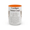15oz Cardigan Welsh Corgi Mug, Orange, front view