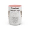 15oz Cardigan Welsh Corgi Mug, Pink, front view