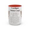 15oz Cardigan Welsh Corgi Mug, Red, front view
