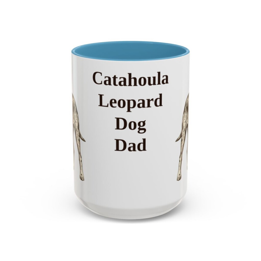 15oz catahoula leopard dog mug, Light Blue