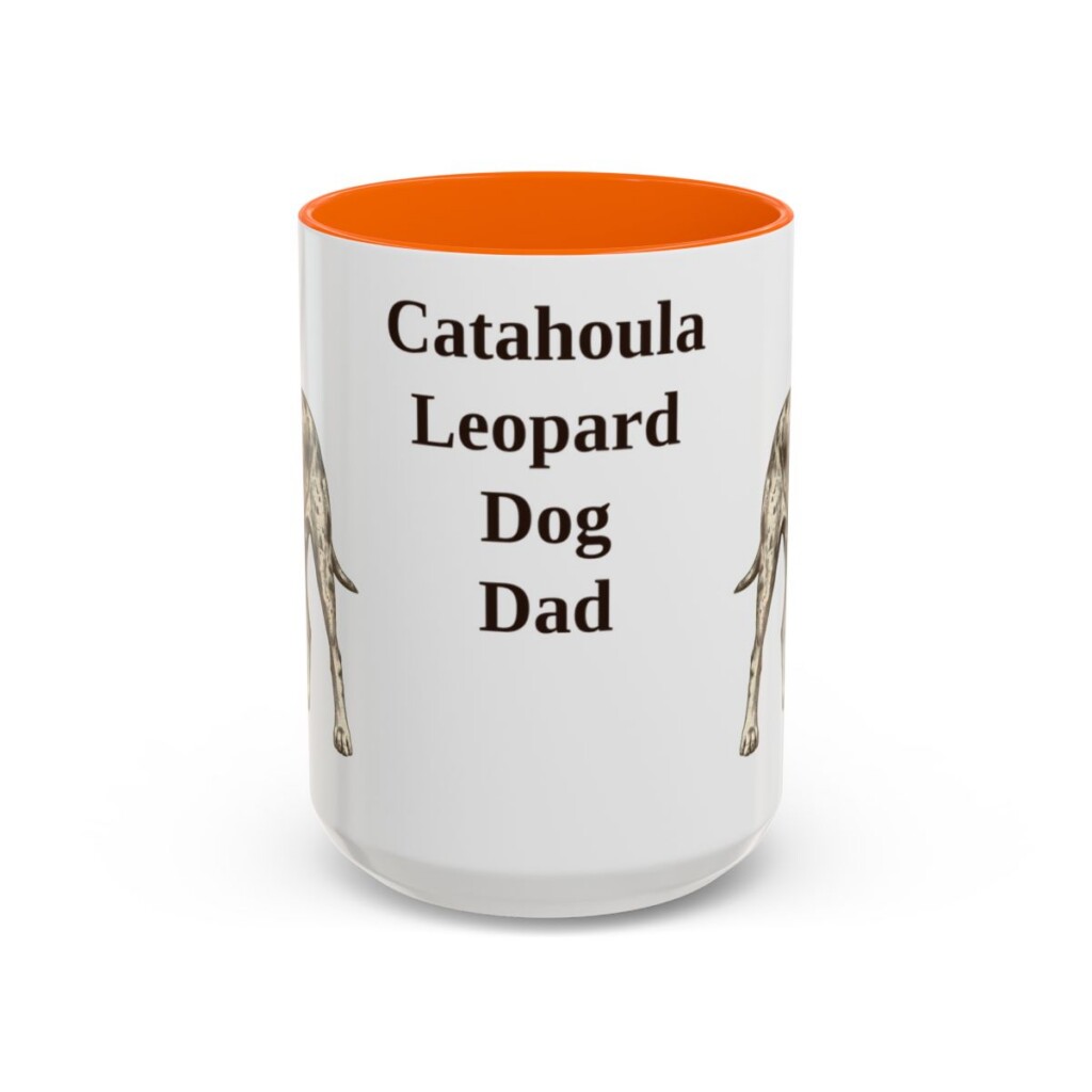 15oz catahoula leopard dog mug, Orange