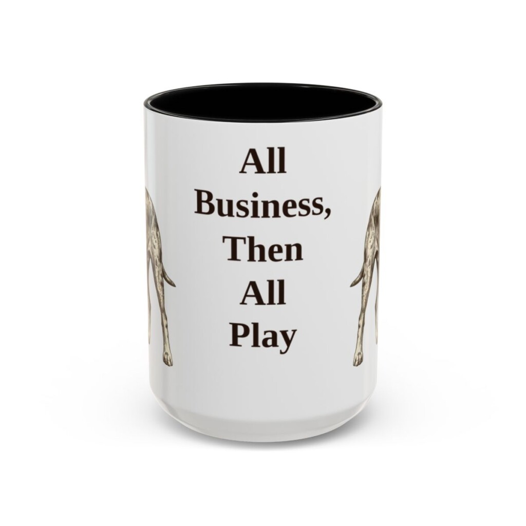15oz catahoula leopard dog mug, Black