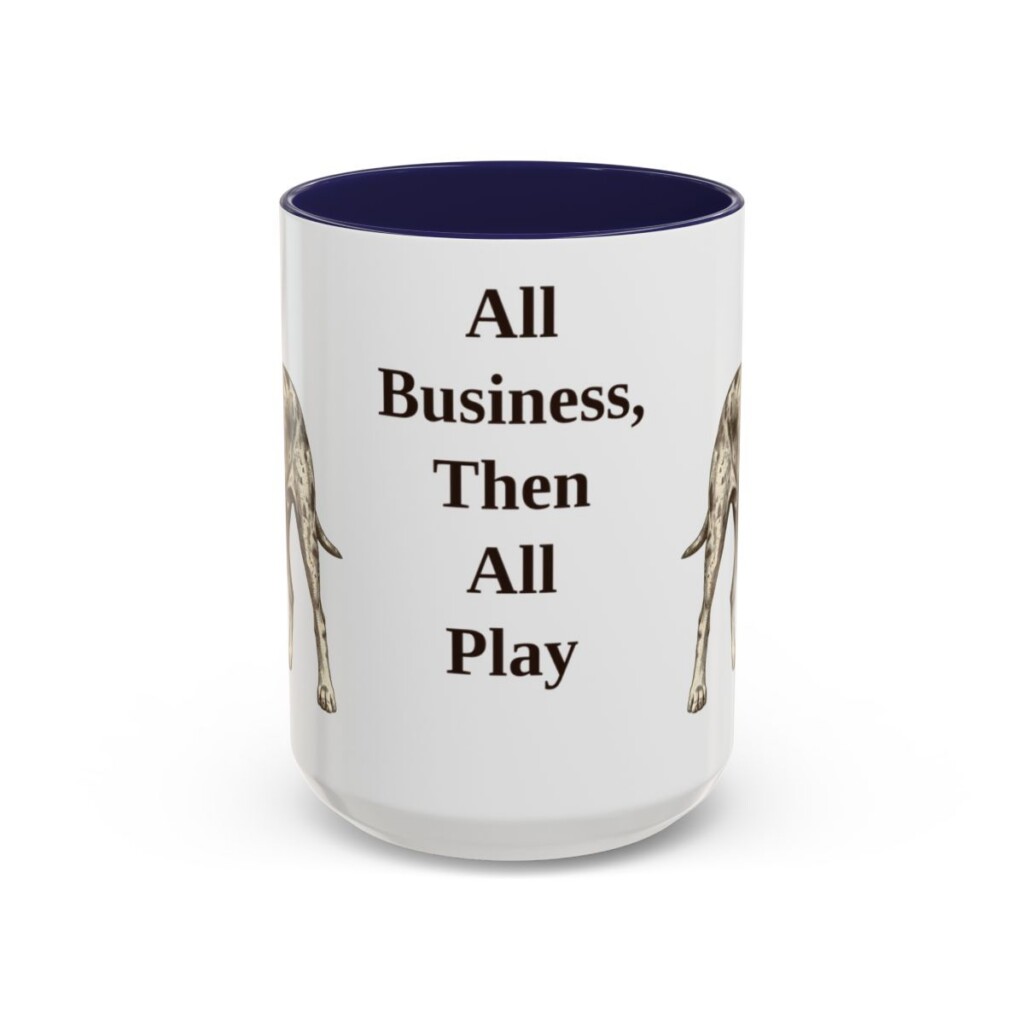 15oz catahoula leopard dog mug, Navy