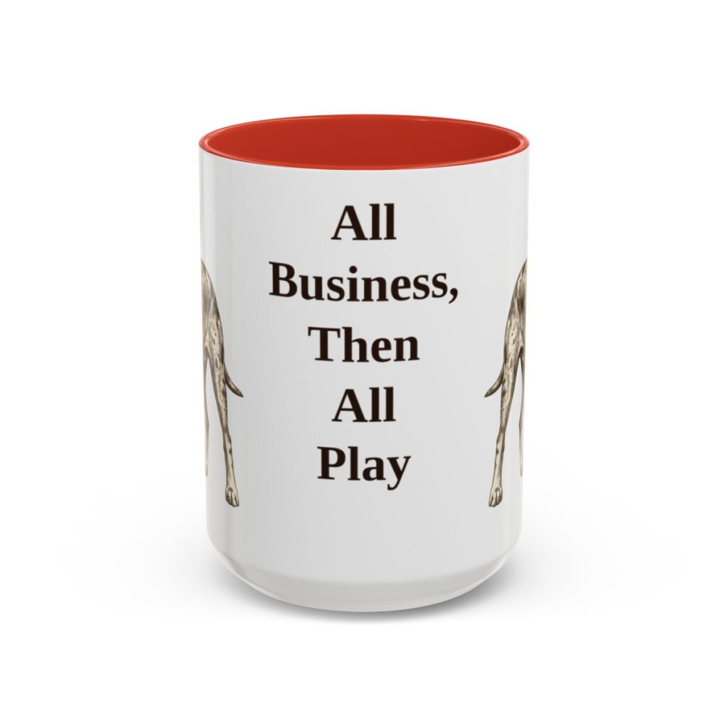 15oz catahoula leopard dog mug, Red