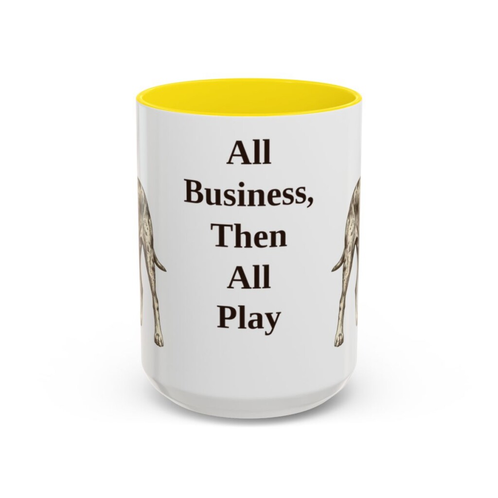 15oz catahoula leopard dog mug, Yellow