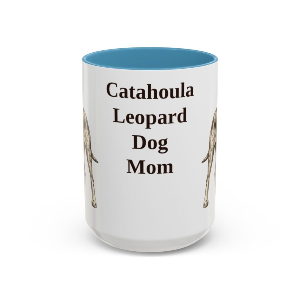 15oz catahoula leopard dog mug, Light Blue