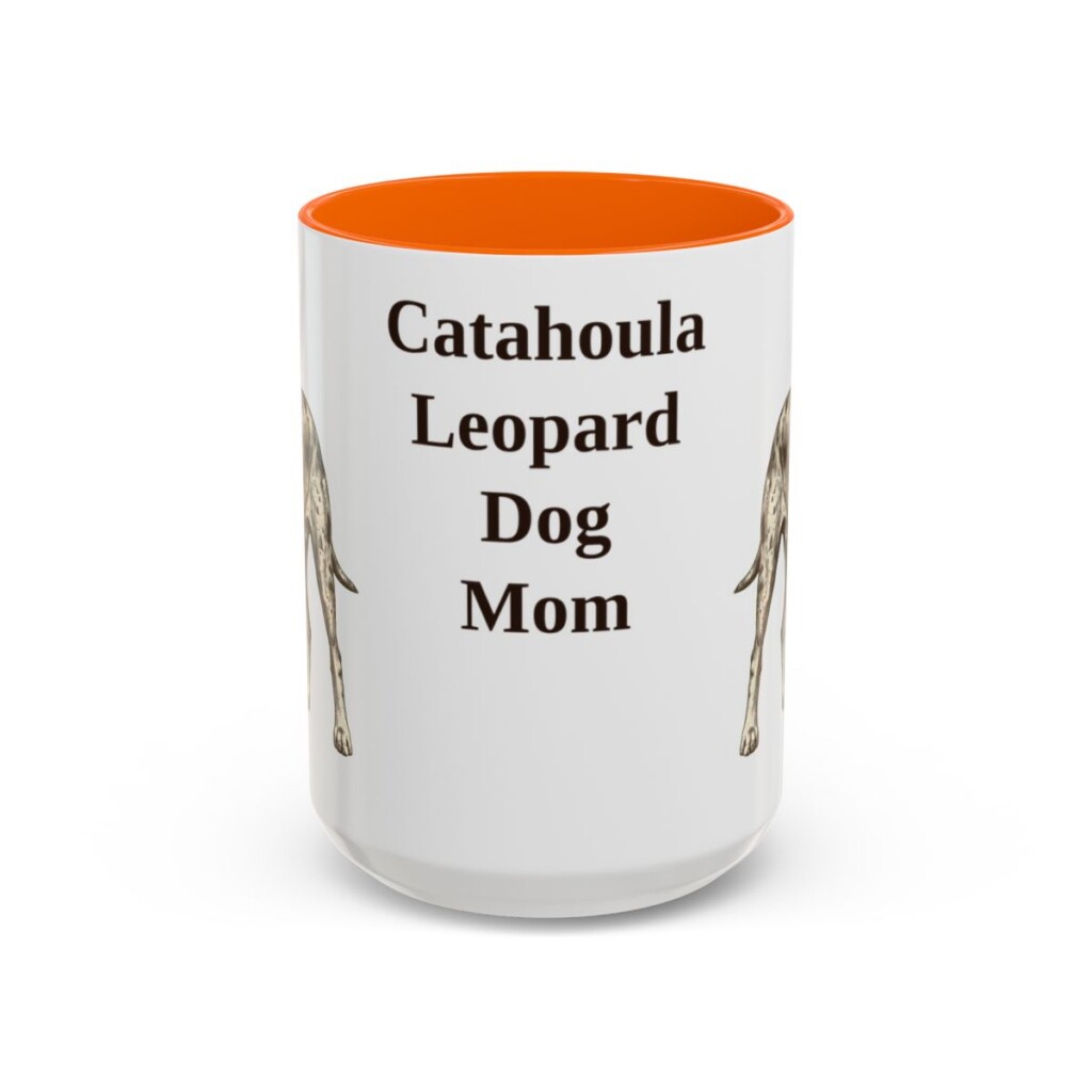 15oz catahoula leopard dog mug, Orange