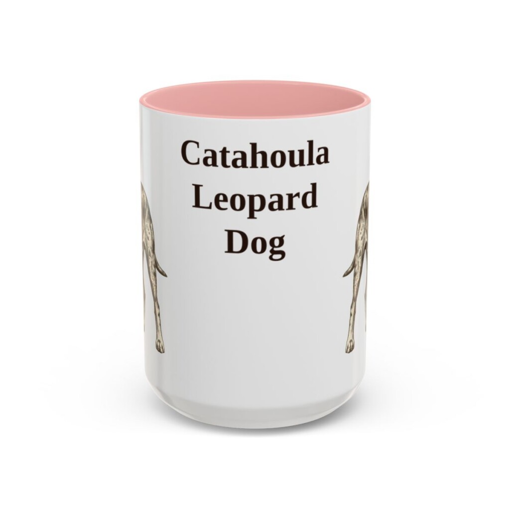 15oz catahoula leopard dog mug, Pink
