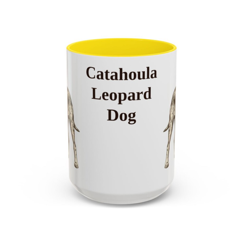 15oz-catahoula-leopard-dog-mug-yellow-1 15oz catahoula leopard dog mug, Yellow