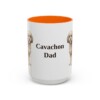 15oz Cavachon Dog Dad Mug, Orange, front view