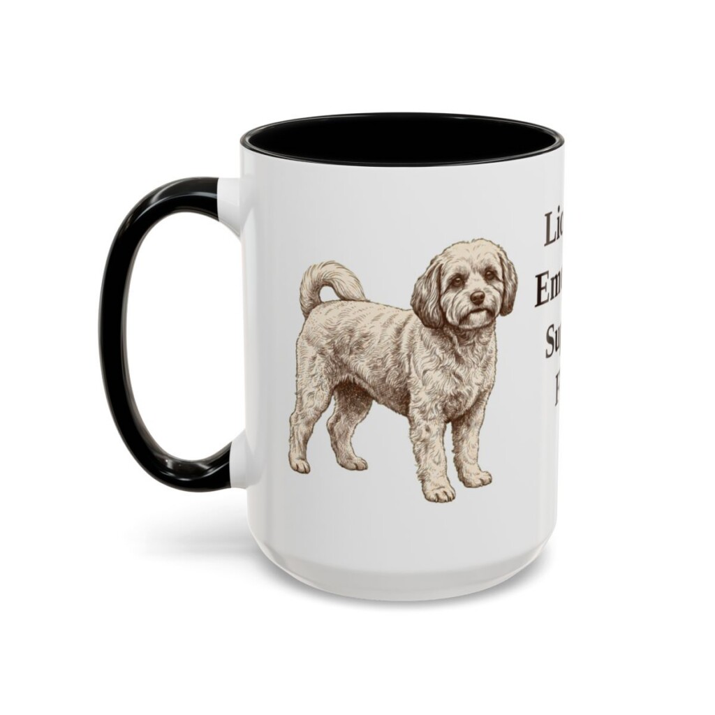 15oz-cavachon-mug-humor-black-left 15oz Funny Cavachon Mug, Black, left side view