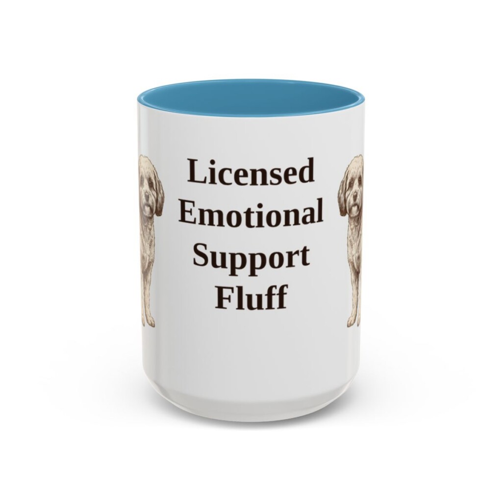 15oz-cavachon-mug-humor-light-blue 15oz Funny Cavachon Mug, Light Blue, front view