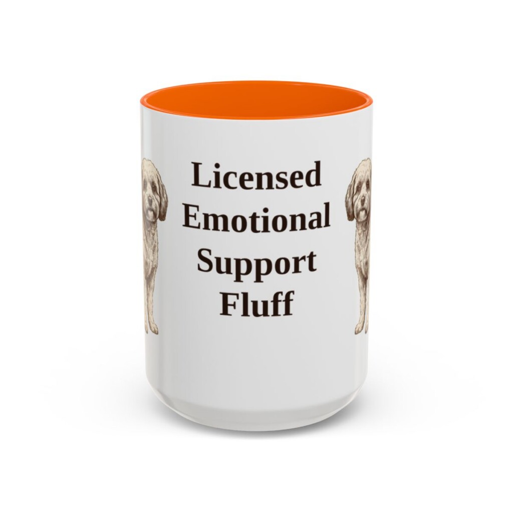 15oz-cavachon-mug-humor-orange 15oz Funny Cavachon Mug, Orange, front view