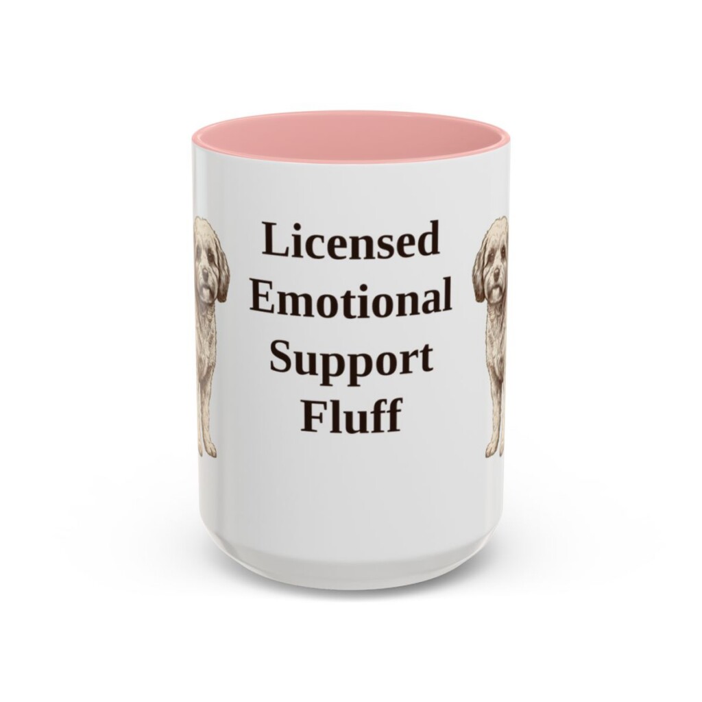 15oz-cavachon-mug-humor-pink 15oz Funny Cavachon Mug, Pink, front view
