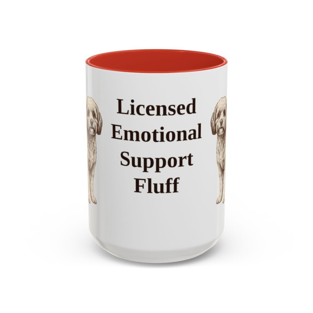 15oz-cavachon-mug-humor-red 15oz Funny Cavachon Mug, Red, front view