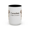 15oz Cavachon Latin Mug, Black, front view