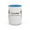 15oz Cavachon Latin Mug, Light Blue, front view