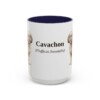 15oz Cavachon Latin Mug, Navy, front view