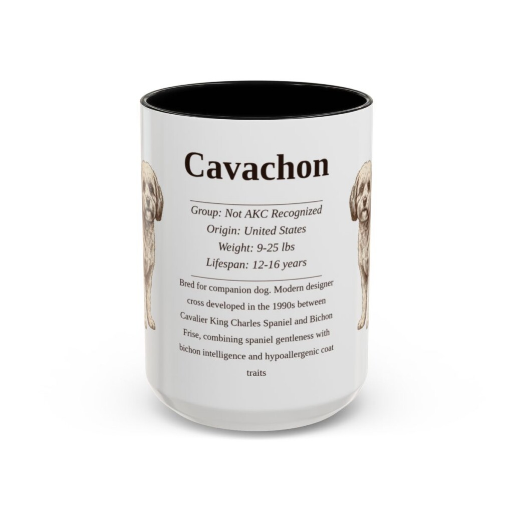 15oz Cavachon Mug, Black, front view