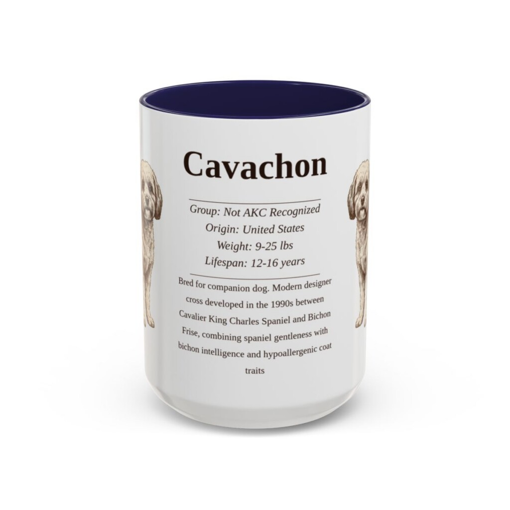 15oz Cavachon Mug, Navy, front view
