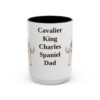 15oz Cavalier King Charles Spaniel Dog Dad Mug, Black, front view