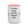 15oz Cavalier King Charles Spaniel Dog Dad Mug, Pink, front view