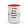 15oz Cavalier King Charles Spaniel Dog Dad Mug, Red, front view