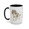 15oz Cavalier King Charles Spaniel Latin Mug, Black, left side view