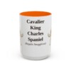 15oz Cavalier King Charles Spaniel Latin Mug, Orange, front view