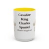 15oz Cavalier King Charles Spaniel Latin Mug, Yellow, front view