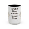 15oz Cavalier King Charles Spaniel Dog Mom Mug, Black, front view