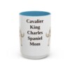 15oz Cavalier King Charles Spaniel Dog Mom Mug, Light Blue, front view