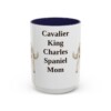 15oz Cavalier King Charles Spaniel Dog Mom Mug, Navy, front view