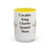 15oz Cavalier King Charles Spaniel Dog Mom Mug, Yellow, front view