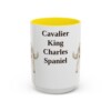 15oz Cavalier King Charles Spaniel Mug, Yellow, front view