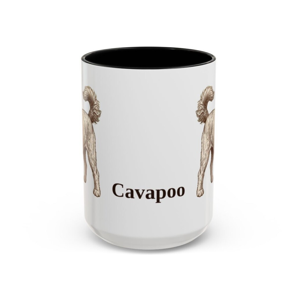 15oz Cavapoo Mug, Black, front view
