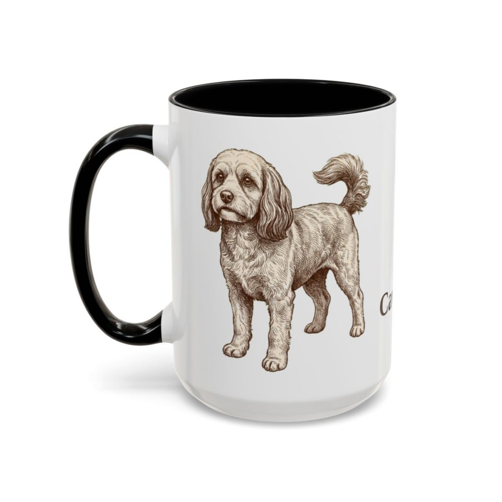 15oz Cavapoo Mug, Black, left side view