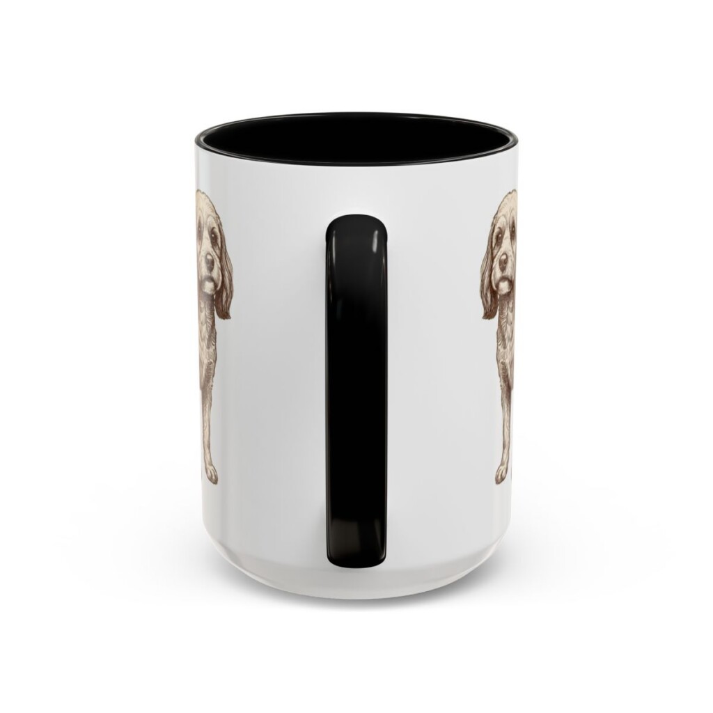 15oz Funny Cavapoo Mug, Black, back view