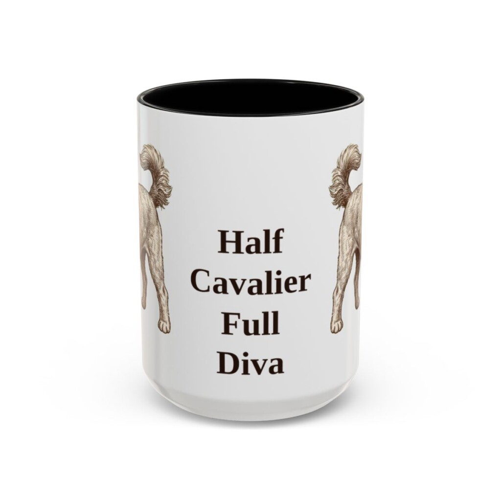 15oz Funny Cavapoo Mug, Black, front view