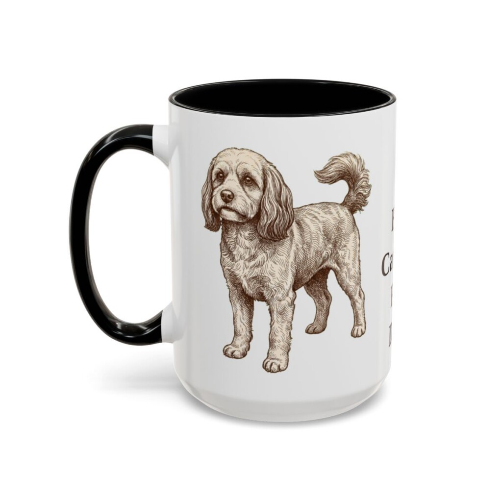 15oz Funny Cavapoo Mug, Black, left side view